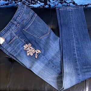 WHBM Embroidered Slim Jeans